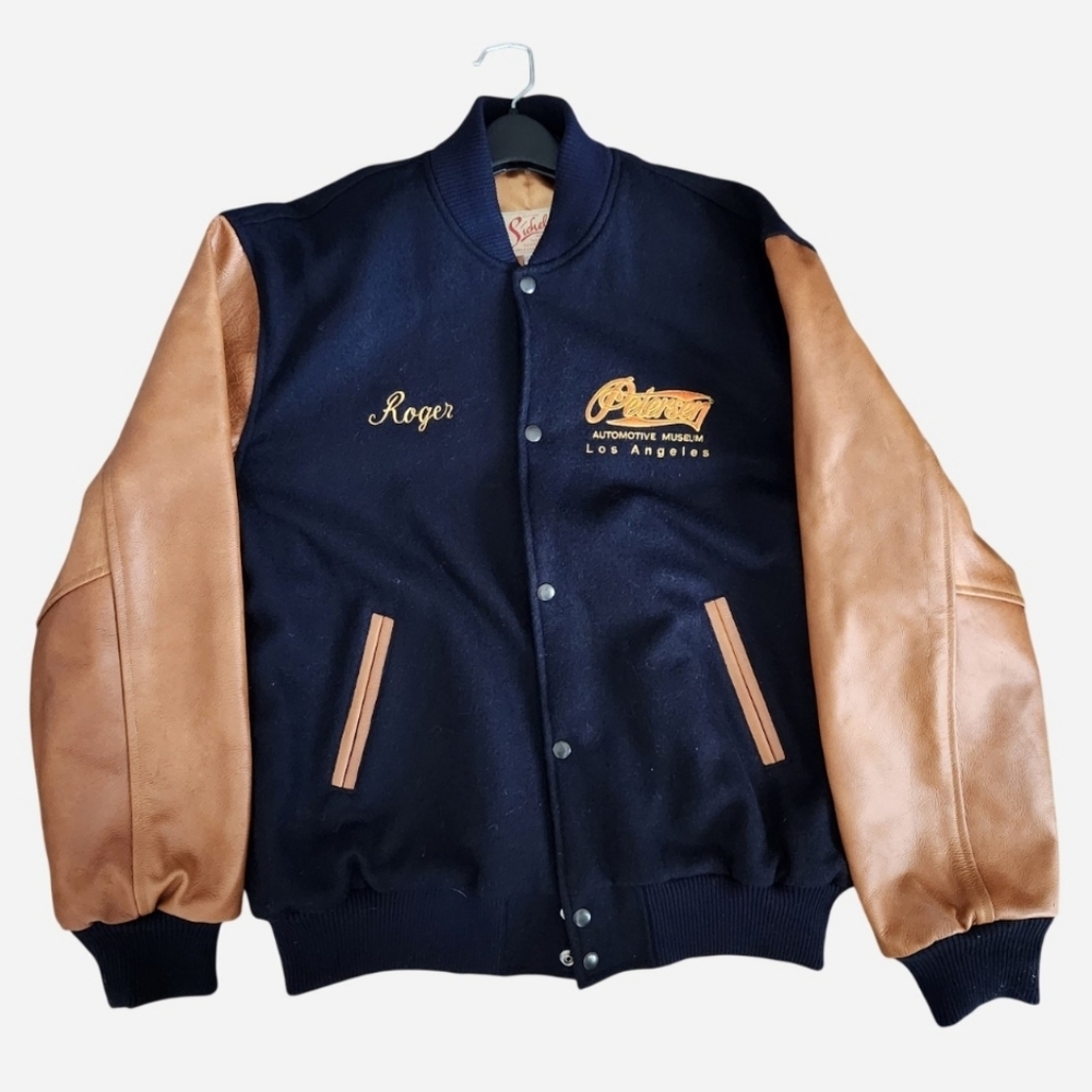 Vtg Varsity Letterman Jacket Peterson Automotive Museum L.A. Wool Bomber Sz L